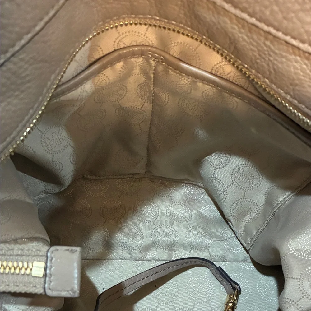 Michael Kors Taupe Leather Hobo Shoulder Bag - Picture 7 of 9